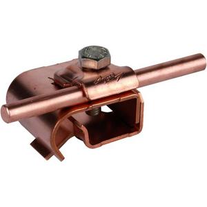 Anschlussklemme für Blitzschutz - Dachrinnenklemme Cu für Wulst 16-22mm mit Klemmbock für Rd 6-10mm - 339067