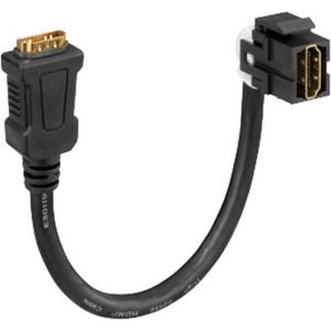 Kommunikationstechnik - HDMI-Keystone (Buchse/Buchse) mit Kabelpeitsche (30 cm) polarweiß - N170 106 52