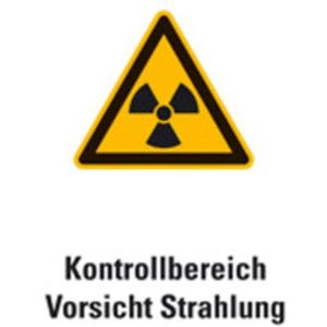 Warn-/Hinweisschild - Warn-Kombischild Kontrollbereich Vorsicht Strahlung Folie 200x150mm - HEIN_177261