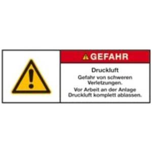 Warn-/Hinweisschild - Produktsicherheitsschild Gefahr - Druckluft Folie selbstkl. 35x100mm - HEIN_177412