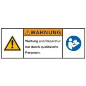 Warn-/Hinweisschild - Produktsicherheitsschild Warnung - Wartung Reparatur... Folie 35x100mm - HEIN_178304