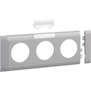 Geräteblende für Geräteeinbaukanal - Blende 3-fach Steckdose beschriftbar 80 mm lichtgrau - GB080317035