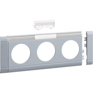 Geräteblende für Geräteeinbaukanal - Blende 3-fach Steckdose beschriftbar 80 mm lackiert Alu - GB08031LAN