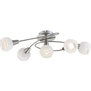 Anbauleuchten - ELLIOTT Deckenleuchte 5 x E14-LED 4W 400 lm 3000K nickel matt satiniert - 54341-5