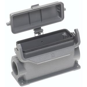Gehäuse für Industriesteckverbinder - Sockelgehäuse 24 B Han B 2 x M32 Bauform Hohe Bauform Längsbügel - 19300240297