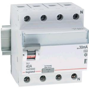 Fehlerstrom-Schutzschalter - FI-Schutzschalter  40A 4-polig 300mA Typ AC kurzverz. - 411756