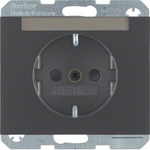 Steckdose - Steckdose SCHUKO mit Beschriftungsfeld anthrazit matt K.1 - 47387006