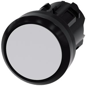 Frontelement für Drucktaster - Drucktaster 22mm rund KST weiß Druckknopf flach tastend - 3SU1000-0AB60-0AA0