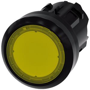 Frontelement für Drucktaster - LeuchtDrucktaster 22mm rund KST gelb Druckknopf flach tastend - 3SU1001-0AB30-0AA0