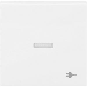 Abdeckung für Schalter, Taster, Dimmer, Jalousie - Wippe mit Aufdruck Steckdose mit transparenter Kalotte alpinweiß - balance SI - 2CKA001731A2018