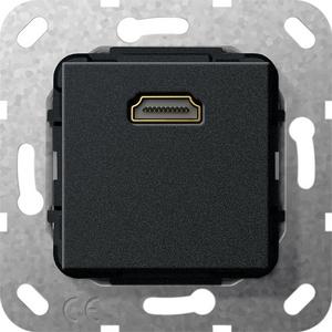 Kommunikationstechnik - HDMI Kabelpeitsche Einsatz für System 55 schwarz matt - 567010