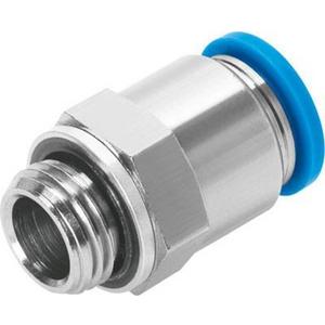 Pneumatische Leitungsverbindung - Quick Star gerade Steckverschr. Stand. Außengew. P1: G1/8 - P2: 6 mm - 186096