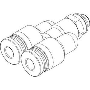 Pneumatische Leitungsverbindung - Quick Star Y - Steckverschr. Standard Außengew. P1: M5 - P2: 4 mm - 190673