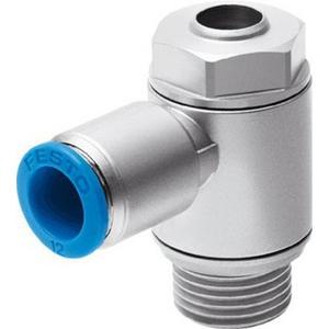 Pneumatische Sperrventile - Drossel-Rückschlagventil G1/4 einstellbar über Schlitzschraube - 193148