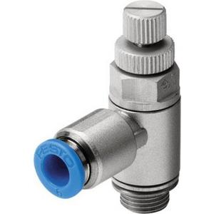 Pneumatische Sperrventile - Drossel-Rückschlagventil G1/8 einstellbar über Rändelschraube - 197580