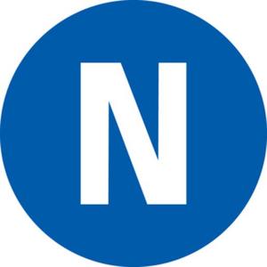 Warn-/Hinweisschild - Leiterkennz. Neutralleiter N PET lamin. Folie selbstkle. Ø12,5 1000/Ro - HEIN_171950