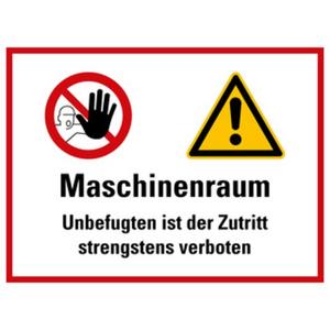 Warn-/Hinweisschild - Hinweisschild Maschinenraum - Unbefugten ist der Zutritt KST 300x400 - HEIN_176285