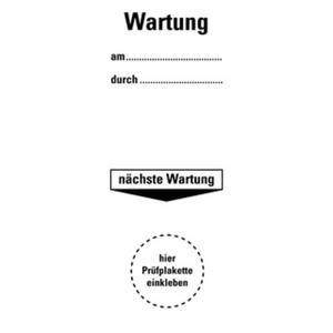 Warn-/Hinweisschild - Grundetikett Wartung - nächste Wartung Folie 40x101 1 Heft = 40 Stück - HEIN_177905