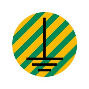 Warn-/Hinweisschild - Leiterkennzeichen Schutzleiter Erde Polyesterfolie Ø 12,5mm 12/Bg. - HEIN_179064