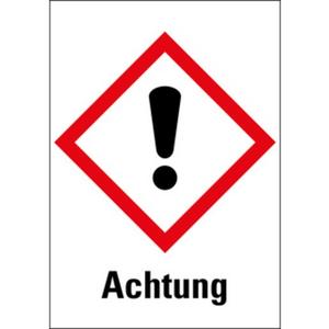 Warn-/Hinweisschild - Gefahrensymbol Ausrufezeichen GHS07 Achtung Folie 74x52mm - HEIN_21657