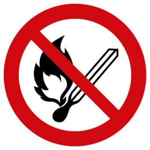 Warn-/Hinweisschild - Verbotsschild Keine offene Flae Feuer offene Zünd. ASR/ISO Alu Ø400 - HEIN_2190