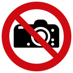 Warn-/Hinweisschild - Verbotsschild Fotografieren verboten ISO Folie selbstklebend Ø200mm - HEIN_27507