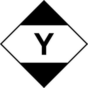 Warn-/Hinweisschild - Verpackungskennz. Begrenzte Mengen Y IATA Folie seewasserb. 100x100 - HEIN_30230