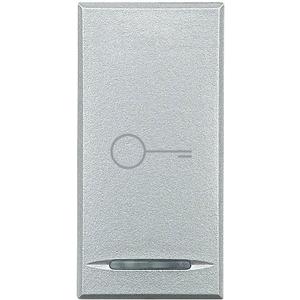 Abdeckung für Schalter, Taster, Dimmer, Jalousie - 1-Modulige Wippe Symbol Schlüssel My Home Aluminium - HC4915BD