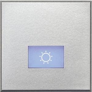 Abdeckung für Schalter, Taster, Dimmer, Jalousie - Symbolwippe Lampe Beleuchtbar Axolute Aluminium - HC4921/2LA