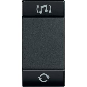 Abdeckung für Schalter, Taster, Dimmer, Jalousie - Wippe 1-modulig Symbol MUSIK beleuchtbar anthrazit - L4911BFN