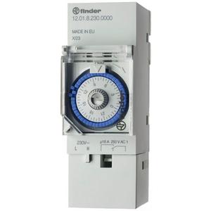 Verteilerschaltuhr analog - Schaltuhr Reiheneinbau mechanisch Tagesprogramm 1 Wechsler 16 A für 230 V AC - 12.01.8.230.0000