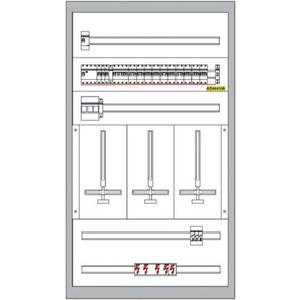 Zähler-Komplettschrank - AP-Zählerverteiler OÖ 3ZP/3NZR/SK1 IP40 bestückt + FI/LS und hauptverdrahtet - ZW313W-O-003