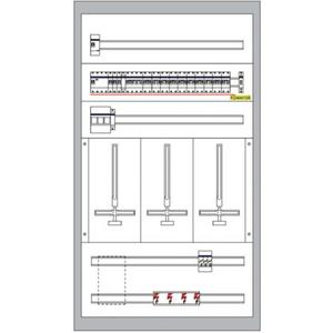Zähler-Komplettschrank - AP-Zählerverteiler Salzburg 3ZP/3NZR/SK1 IP40 bestückt + FI/LS + hauptverdrahtet - ZW313W-S-003