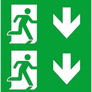 Piktogramm und Zubehör - LED Piktogrammscheibe PU/PU 2-seitig Pfeil unten / unten Seilmontage - 40071354541