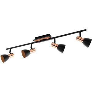 Anbauleuchten - Decken/Wandleuchte 4x3,3W 3000K GU10-LED schwarz/kupfer BARNHAM - 94587