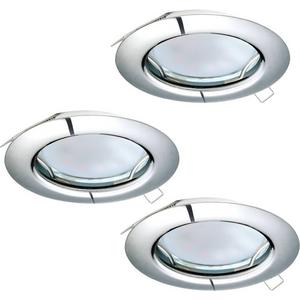 Downlights und Einbaustrahler - Einbauset-Spot GU10-LED 3x3W 200lm, rund chrom - starr PENETO - 94236