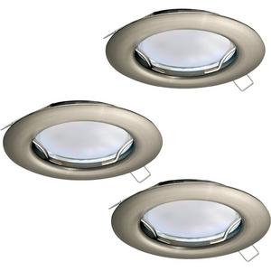 Downlights und Einbaustrahler - Einbauset-Spot GU10-LED 3x3W 200lm, rund nickel-matt - starr PENETO - 94237