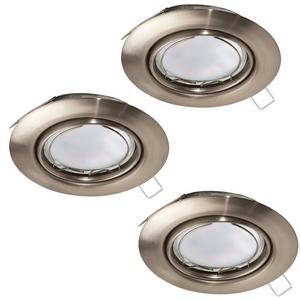 Downlights und Einbaustrahler - Einbauset-Spot GU10-LED 3x5W 400lm, rund nickel-matt-schwenkbar PENETO - 94408