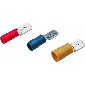 Rund-/Flachsteckverbindung - Flachstecker 4 - 6 mm² 6,3 x 0,8 gelb isoliert - 180294