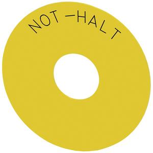 Bezeichnungsschild für Befehlsgeräte - Unterlegschild Not-Halt-Pilzdrucktaster GELB Beschriftung: Not-Halt - 3SU1900-0BC31-0AT0