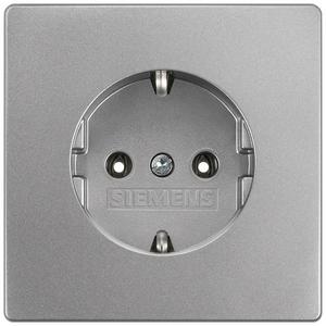 Steckdose - DELTA style platin-metallic Schuko-Steckdose 10/16A 250V - 5UB1853-1
