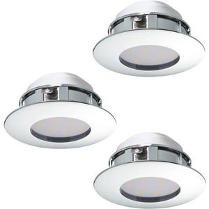 Downlights und Einbaustrahler - SET 3xEinbauspot PINEDA 3x6W LED Ø78 chrom starr IP44 - 95822