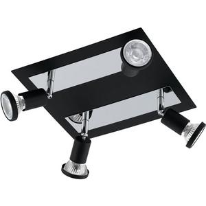 Anbauleuchten - Deckenleuchte Quadrat SARRIA 4x5W GU10-LED schwarz/chrom inkl. LM - 94966