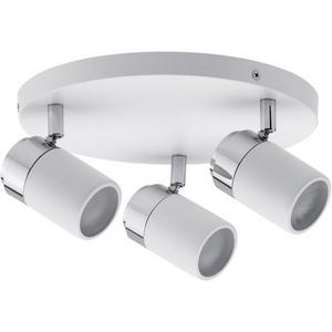 Downlights und Anbaustrahler - Strahler LED Zyli IP44 Rondell max. 3x10W GU10 Weiß/Chrom Metall - 66712