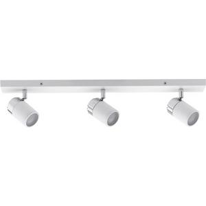 Downlights und Anbaustrahler - Strahler LED Zyli IP44 Balken max. 3x10W GU10 Weiß/Chrom Metall - 66713