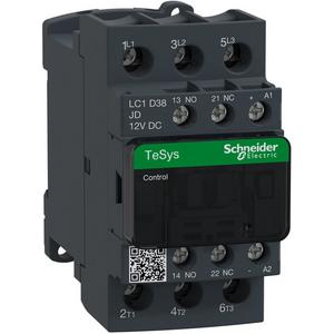 Leistungsschütz, AC-schaltend - Leistungsschütz AC-schaltend 3-polig 18,5 kW 38 A 1S 1Ö 12 V - LC1D38JD