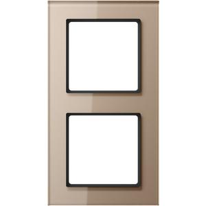 Abdeckrahmen - Rahmen 2-fach Glas champagner Serie A500 - AC582GLCH