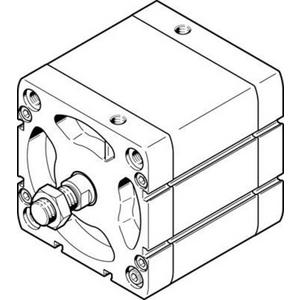 Pneumatische Kolbenstangenzylinder - ADN Kompaktzylinder Kolben-dm 100 mm - Hub 50 mm mit PPS - Dämpfung - 577205
