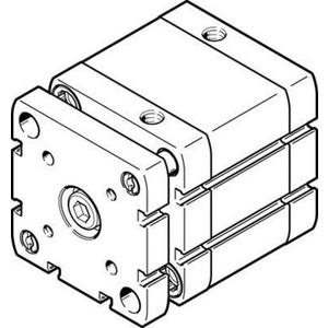 Pneumatische Kolbenstangenzylinder - ADNGF Kompaktzylinder Kolben-dm 63 mm - Hub 50 mm mit PPS - Dämpfung - 574055