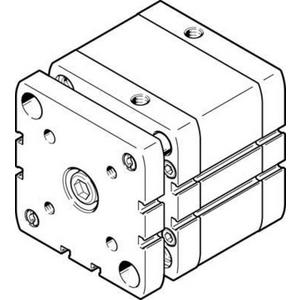 Pneumatische Kolbenstangenzylinder - ADNGF Kompaktzylinder Kolben-dm 80 mm - Hub 80 mm mit P - Dämpfung - 554285